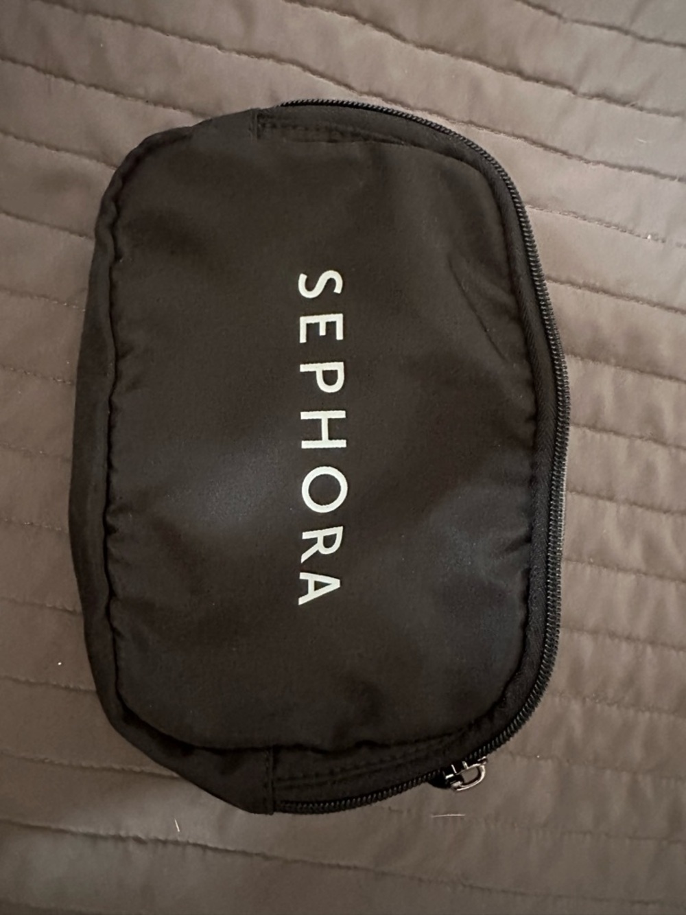 Sephora Black Cosmetic Pouch with White Logo